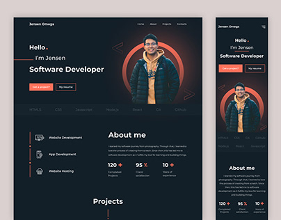 Dark Personal Portfolio website template designed by Mohit Gurjar